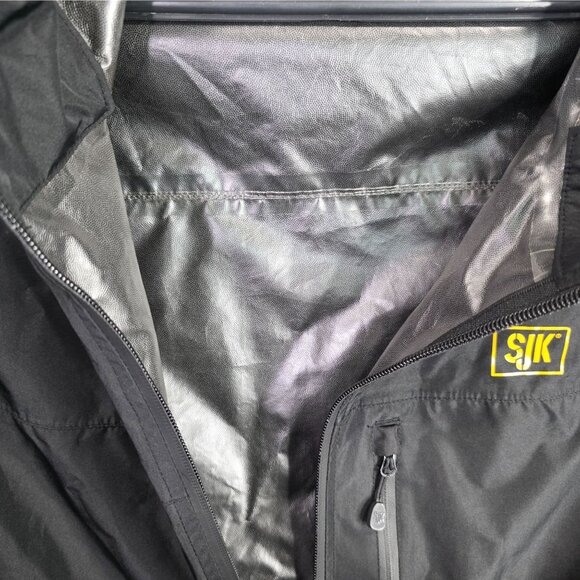 Mens Sjk Black Waterproof Hooded Jacket Lightweight Polyester Outdoor Size 2XL - Picture 8 of 8